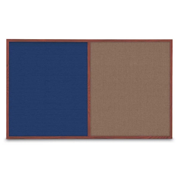 Enclosed Corkboard, 1 Door, 18"x24", 4" Fra, UV3400-BRONZE-CORK